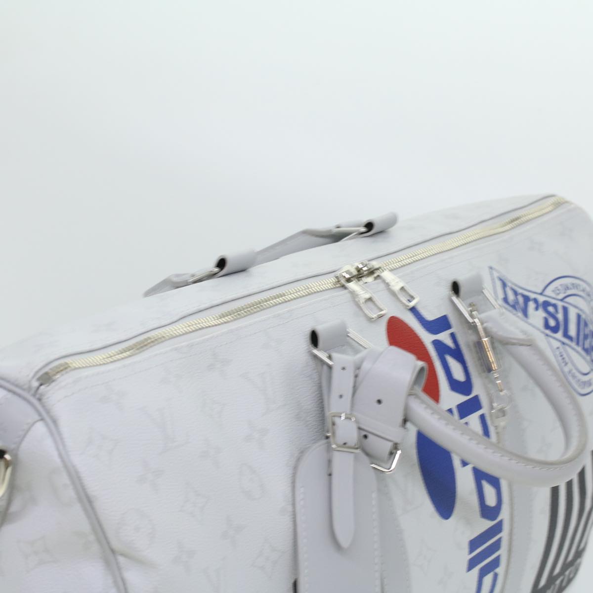 LOUIS VUITTON Monogram Keepall Bandouliere 50 Boston Bag White M44643 LV 37882S