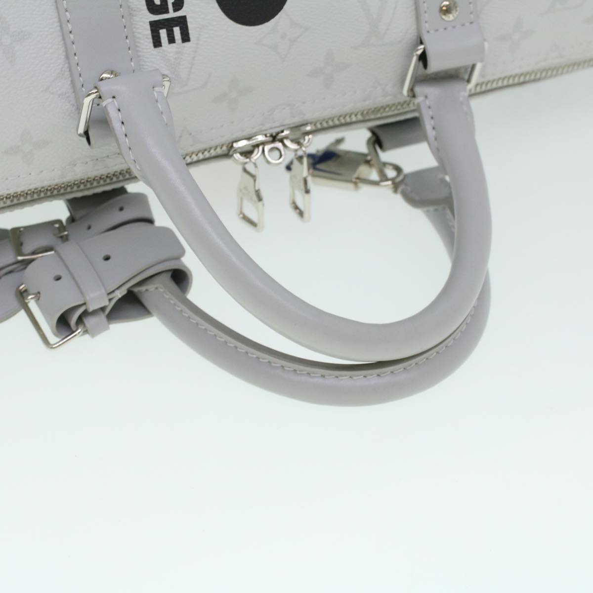 LOUIS VUITTON Monogram Keepall Bandouliere 50 Boston Bag White M44643 LV 37882S