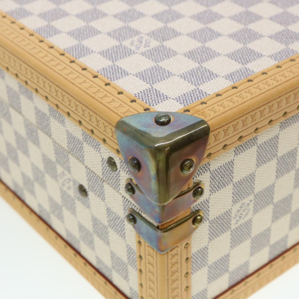 LOUIS VUITTON Damier Azur Cotteville 45 Trunk SPO LV Auth 38808SM