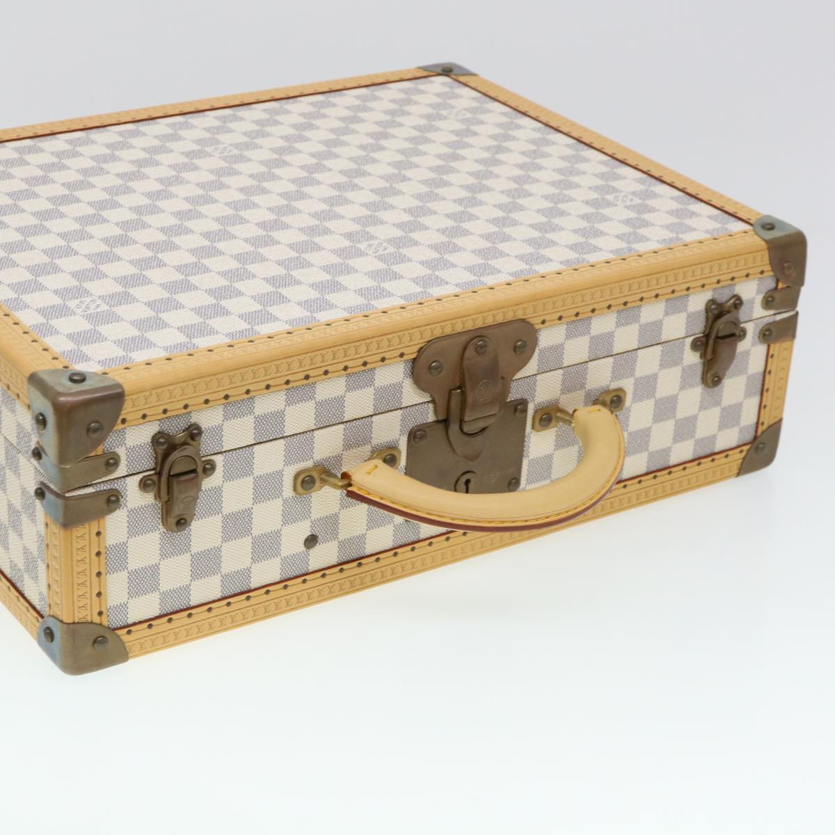 LOUIS VUITTON Damier Azur Cotteville 45 Trunk SPO LV Auth 38808SM