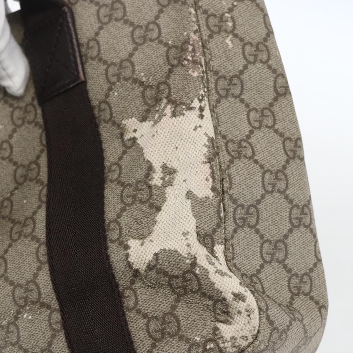 GUCCI GG Supreme Hand Bag PVC Leather Beige 141976 Auth 38817