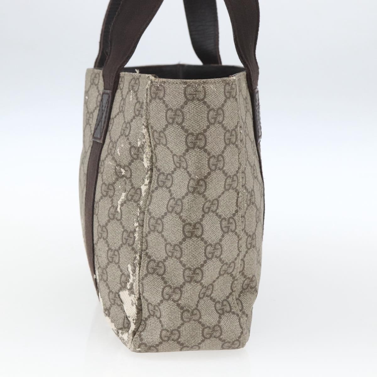 GUCCI GG Supreme Hand Bag PVC Leather Beige 141976 Auth 38817