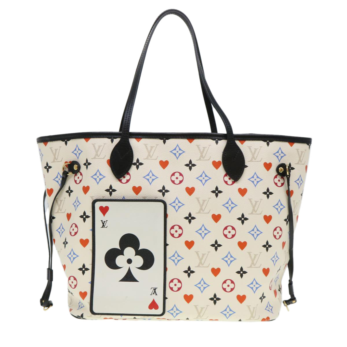 LOUIS VUITTON Monogram Game Neverfull MM Tote Bag White M57462 LV Auth 38983S