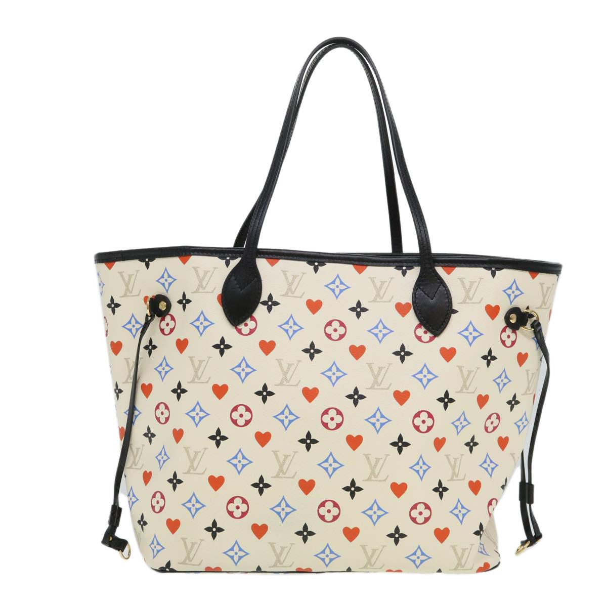 LOUIS VUITTON Monogram Game Neverfull MM Tote Bag White M57462 LV Auth 38983S