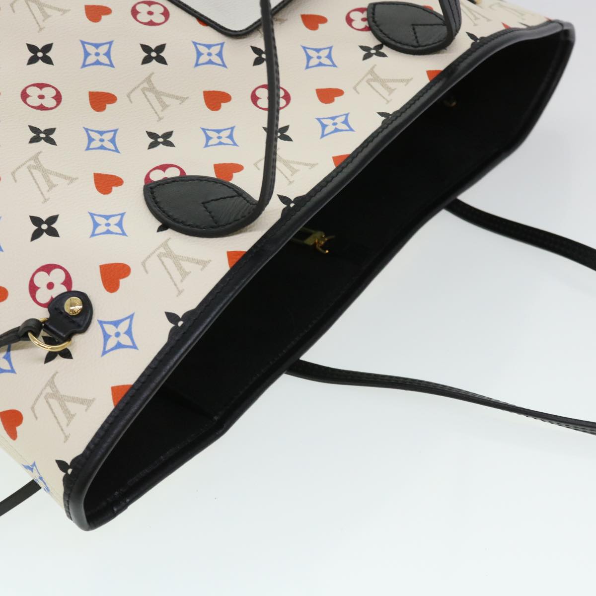 LOUIS VUITTON Monogram Game Neverfull MM Tote Bag White M57462 LV Auth 38983S