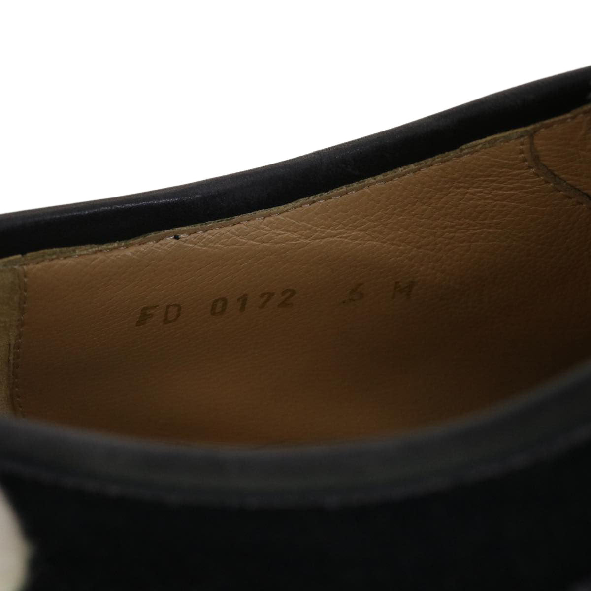 LOUIS VUITTON Shoes Suede Leather 6M Black LV Auth 39347