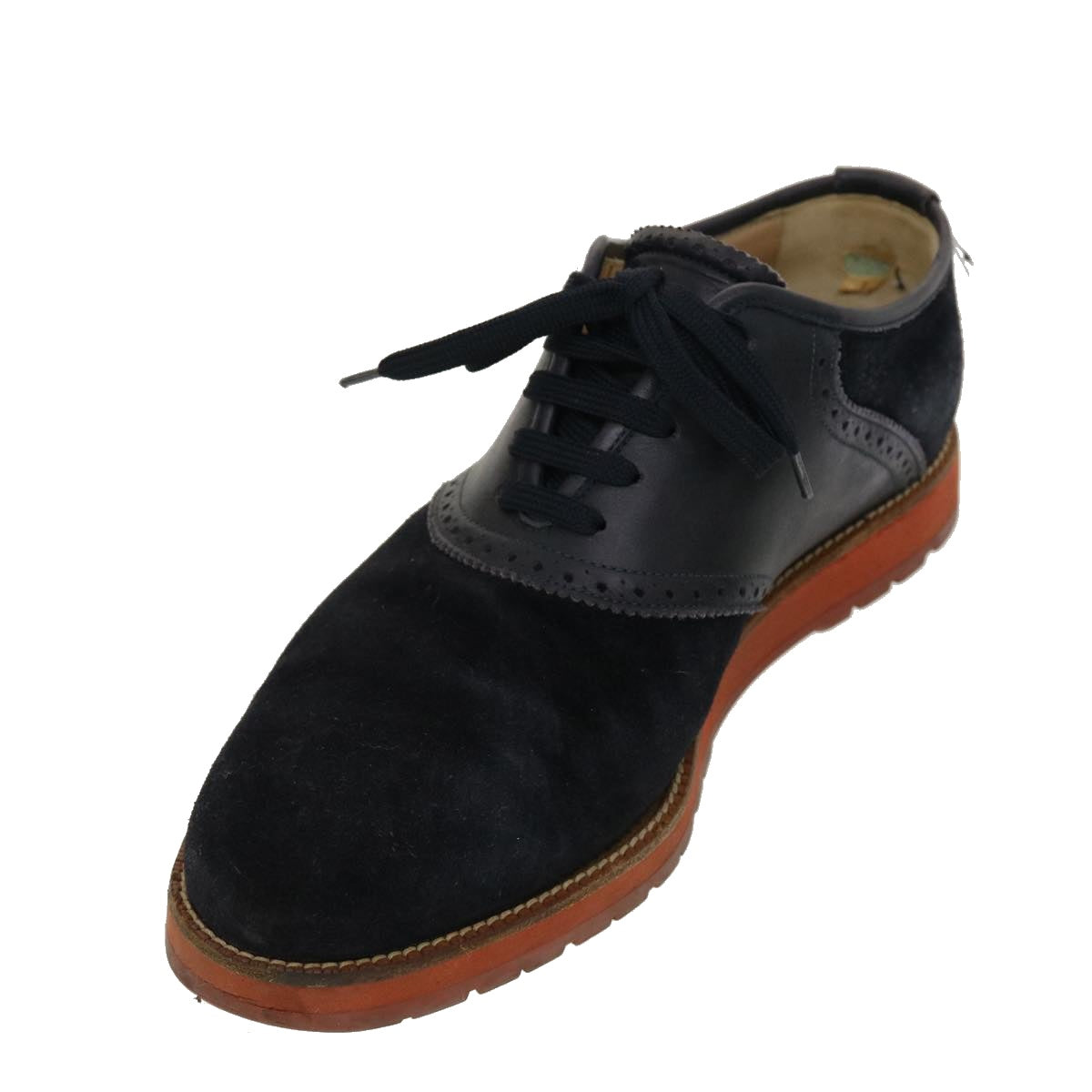 LOUIS VUITTON Shoes Suede Leather 6M Black LV Auth 39347