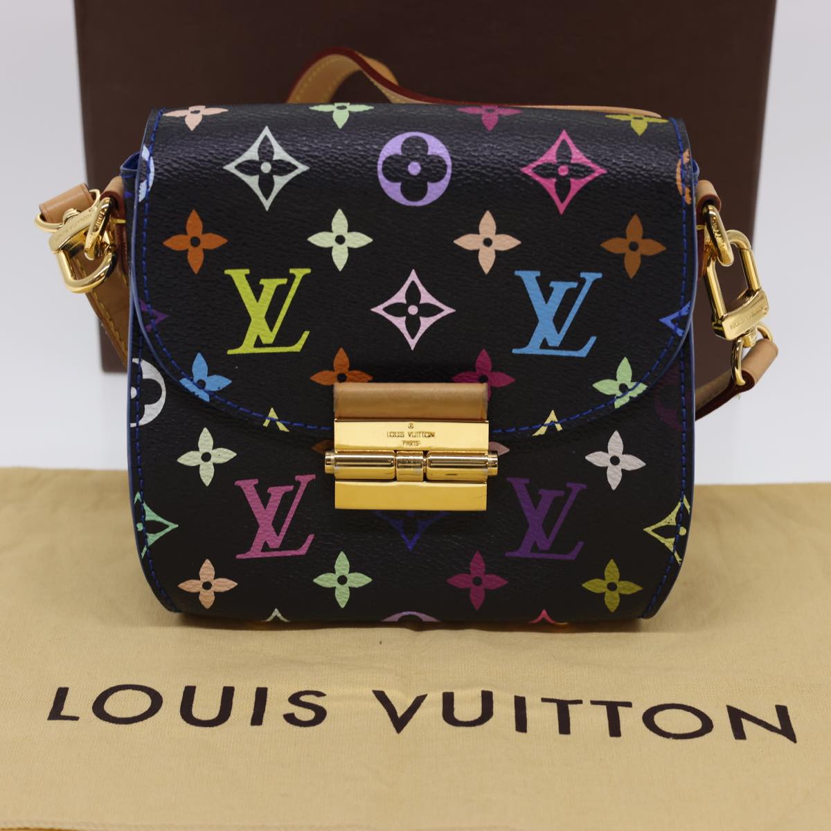 LOUIS VUITTON Multicolor Heart Breaker Shoulder Bag Black M40659 LV Auth 40032SM