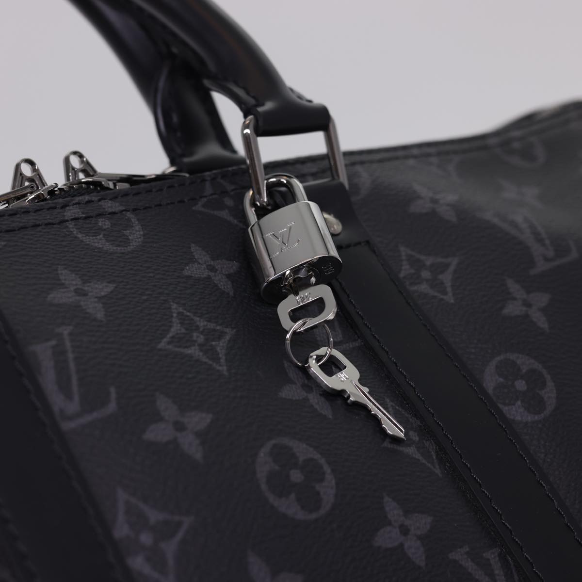LOUIS VUITTON Eclipse Keepall Bandouliere 45 Boston Bag M43278 LV Auth 40033S
