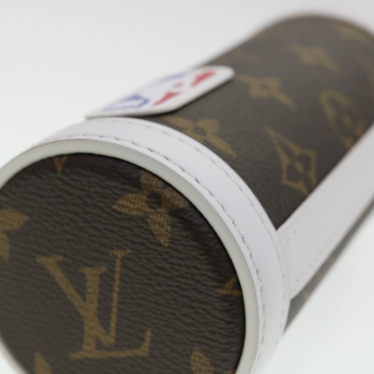 LOUIS VUITTON Monogram NBA FLASK HOLDER Water Bottle Blue Red GI0565 Auth 40703SM