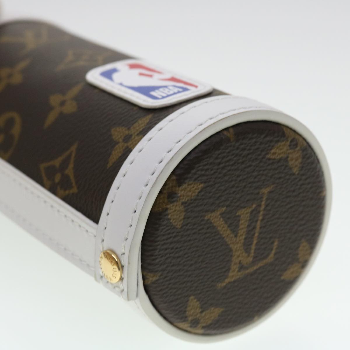 LOUIS VUITTON Monogram NBA FLASK HOLDER Water Bottle Blue Red GI0565 Auth 40703SM