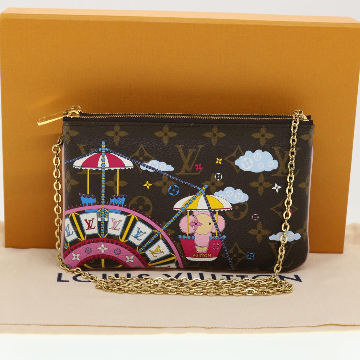 LOUIS VUITTON Vivienne Chain Pochette Double Zip Shoulder Bag M69744 LV 41162SM