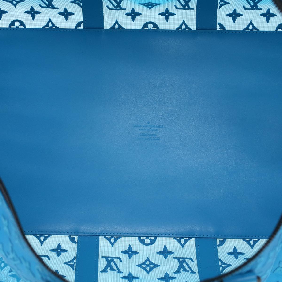 LOUIS VUITTON Mesh Keepall Triangle 50 Boston Bag Turquoise Blue M45048 42050S