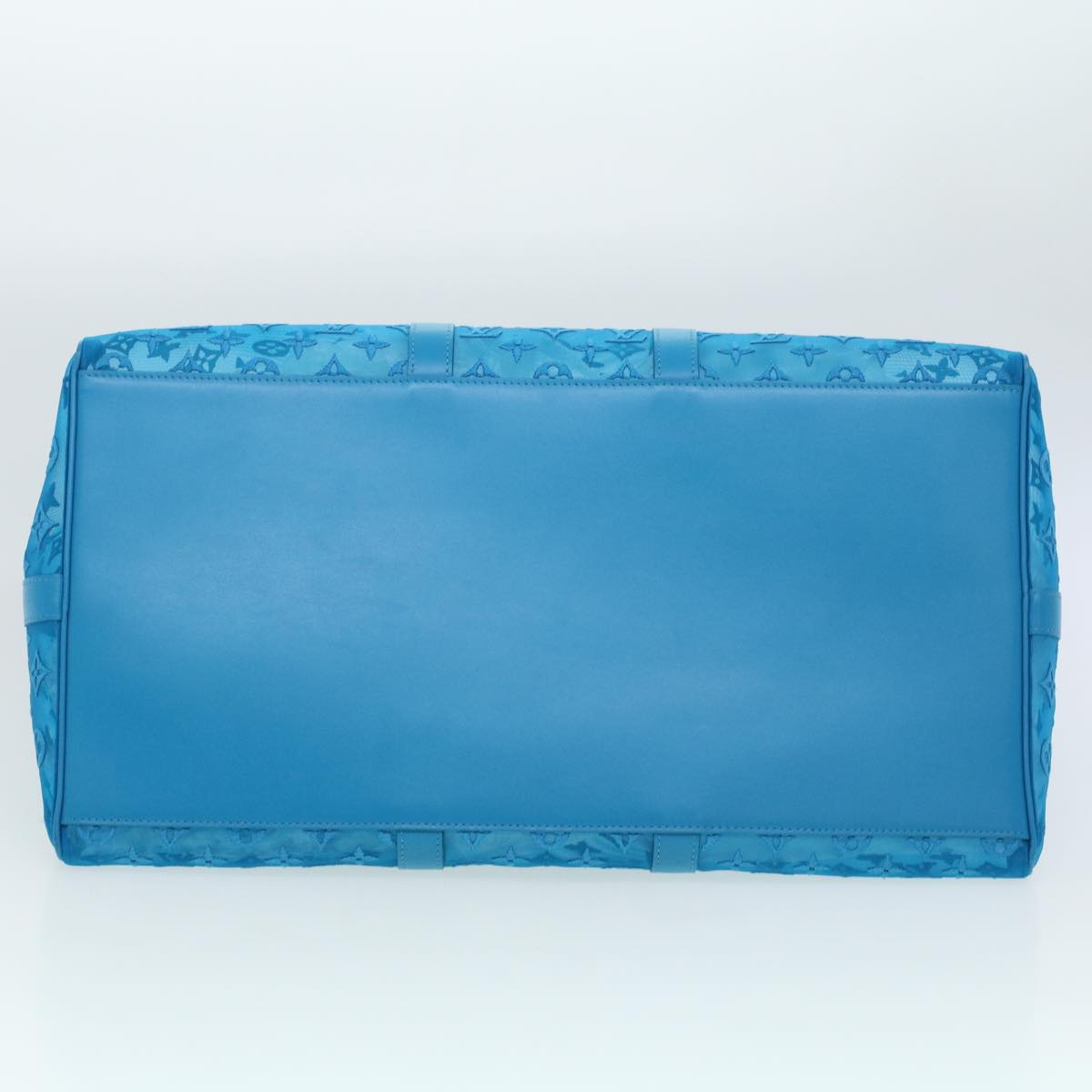 LOUIS VUITTON Mesh Keepall Triangle 50 Boston Bag Turquoise Blue M45048 42050S