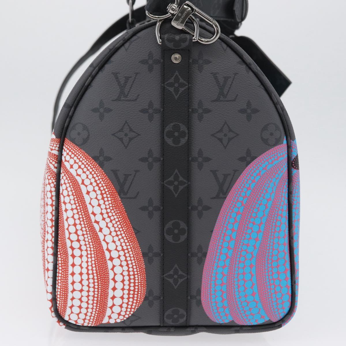 LOUIS VUITTON Eclipse Pumpkin LV × YK Keepall Bandouliere 45 M46441 Auth 44061SM