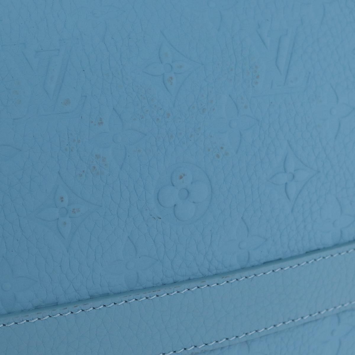 LOUIS VUITTON Keepall Bandouliere 50 Taurillon Leather Blue M21713 Auth 44062SM