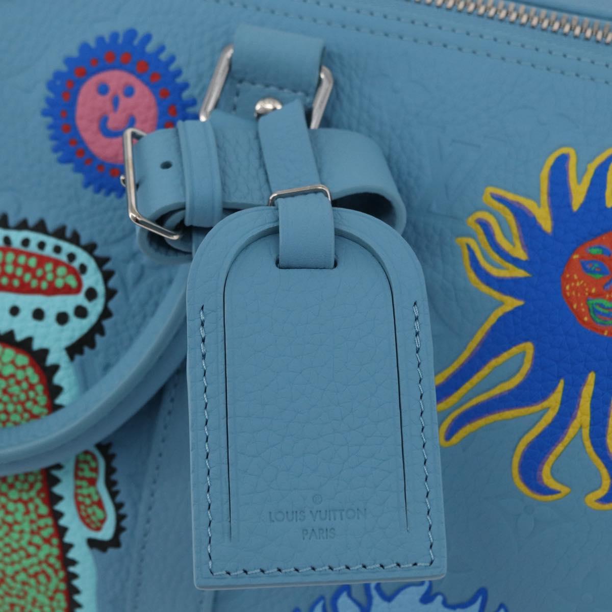 LOUIS VUITTON Keepall Bandouliere 50 Taurillon Leather Blue M21713 Auth 44062SM