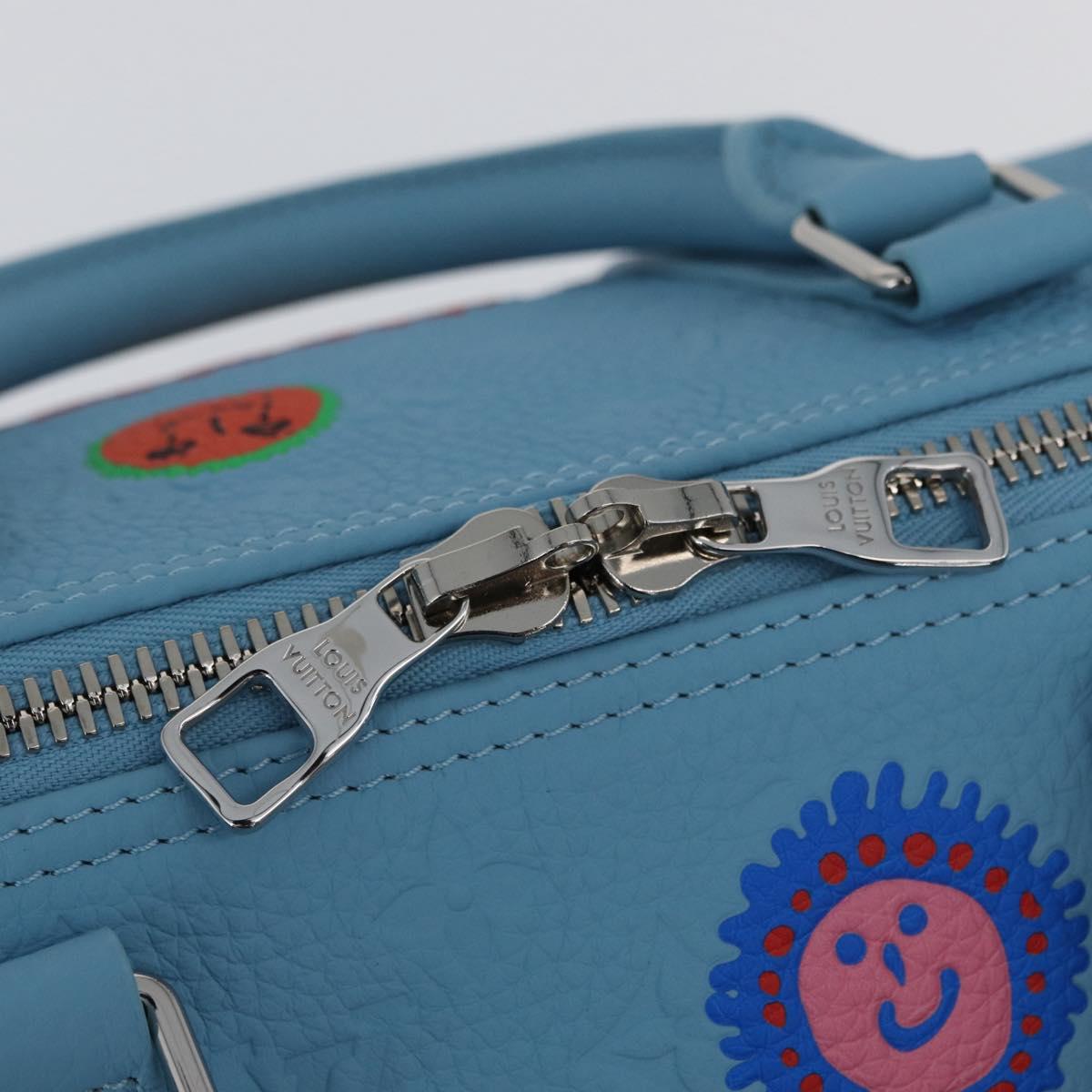 LOUIS VUITTON Keepall Bandouliere 50 Taurillon Leather Blue M21713 Auth 44062SM