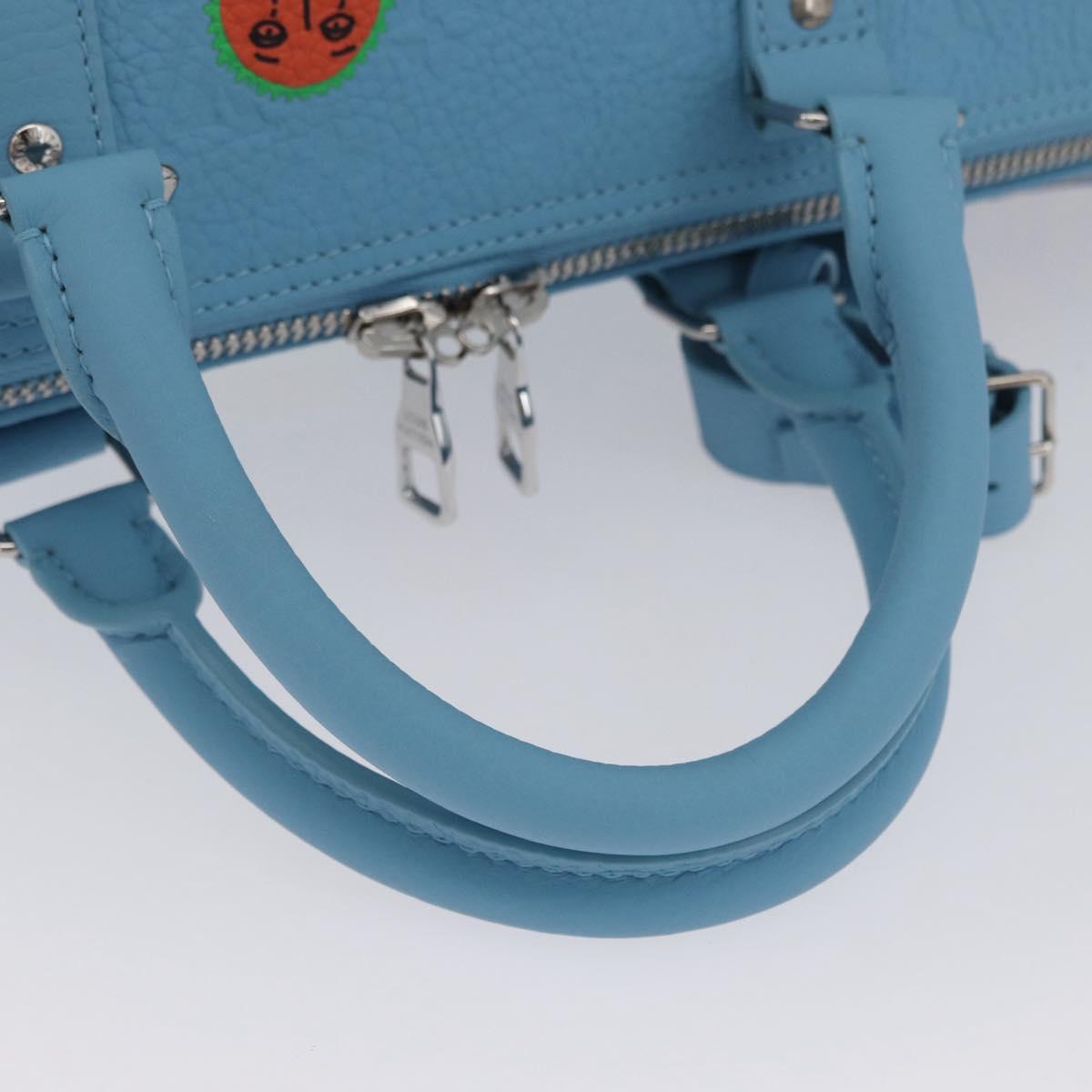 LOUIS VUITTON Keepall Bandouliere 50 Taurillon Leather Blue M21713 Auth 44062SM