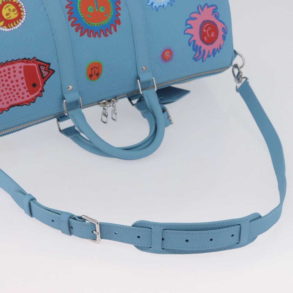 LOUIS VUITTON Keepall Bandouliere 50 Taurillon Leather Blue M21713 Auth 44062SM