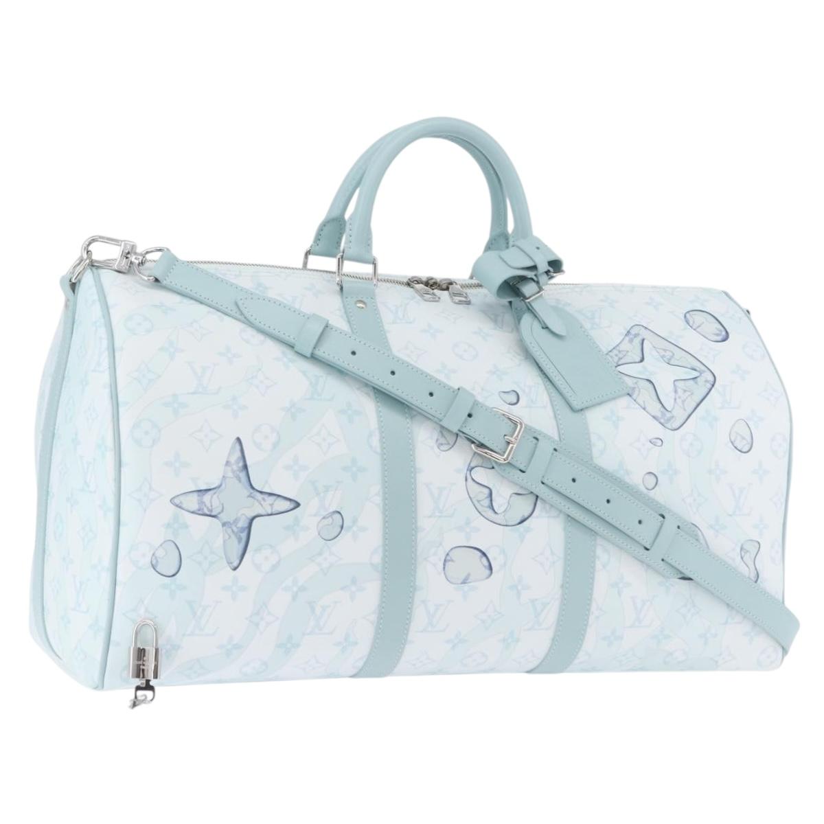 LOUIS VUITTON Monogram Aqua Garden Keepall Bandouliere 50 M22570 LV Auth 44063SM
