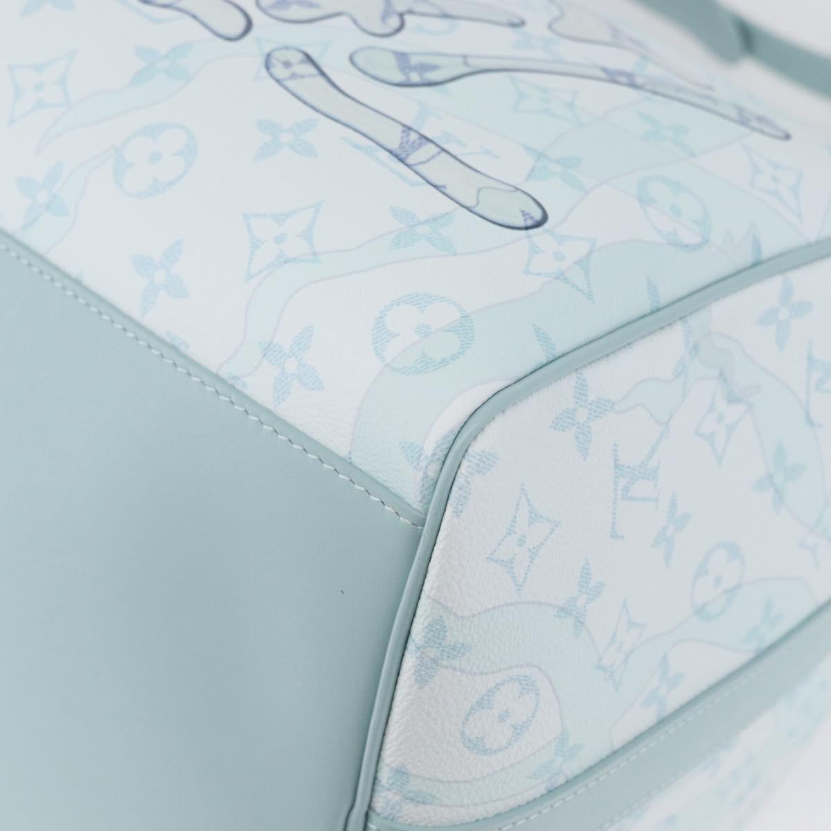 LOUIS VUITTON Monogram Aqua Garden Keepall Bandouliere 50 M22570 LV Auth 44063SM