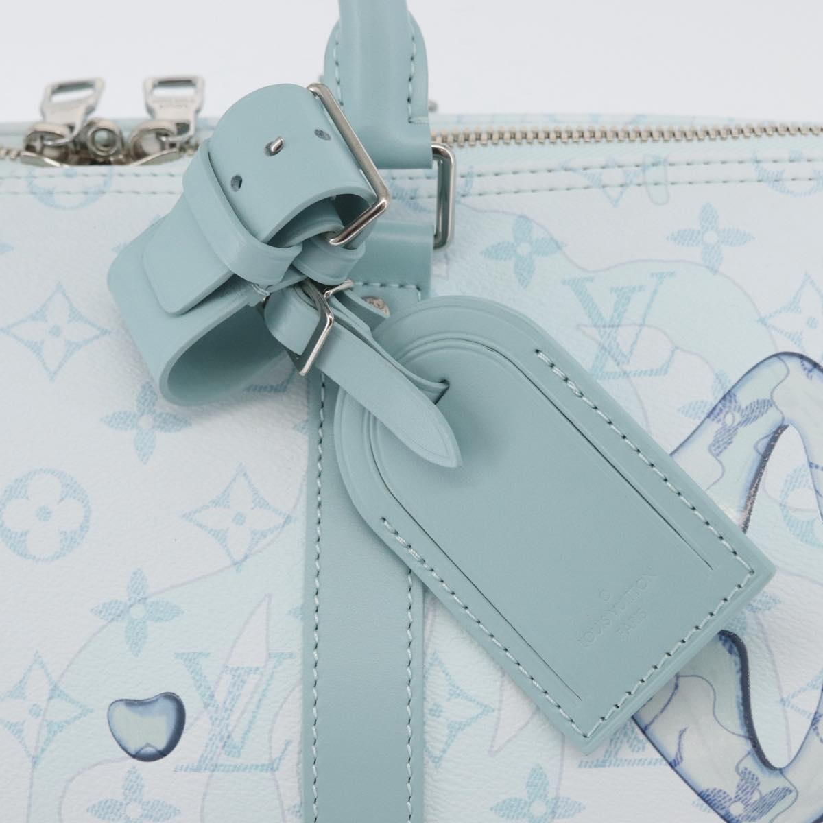 LOUIS VUITTON Monogram Aqua Garden Keepall Bandouliere 50 M22570 LV Auth 44063SM