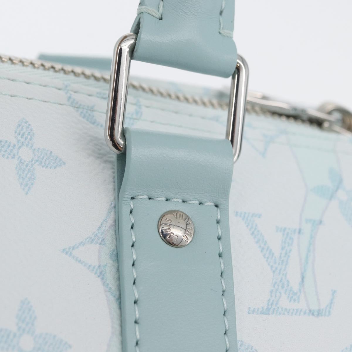 LOUIS VUITTON Monogram Aqua Garden Keepall Bandouliere 50 M22570 LV Auth 44063SM