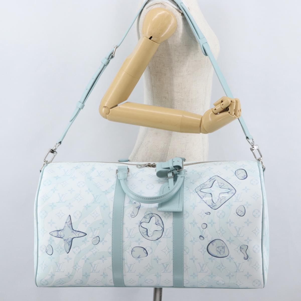 LOUIS VUITTON Monogram Aqua Garden Keepall Bandouliere 50 M22570 LV Auth 44063SM