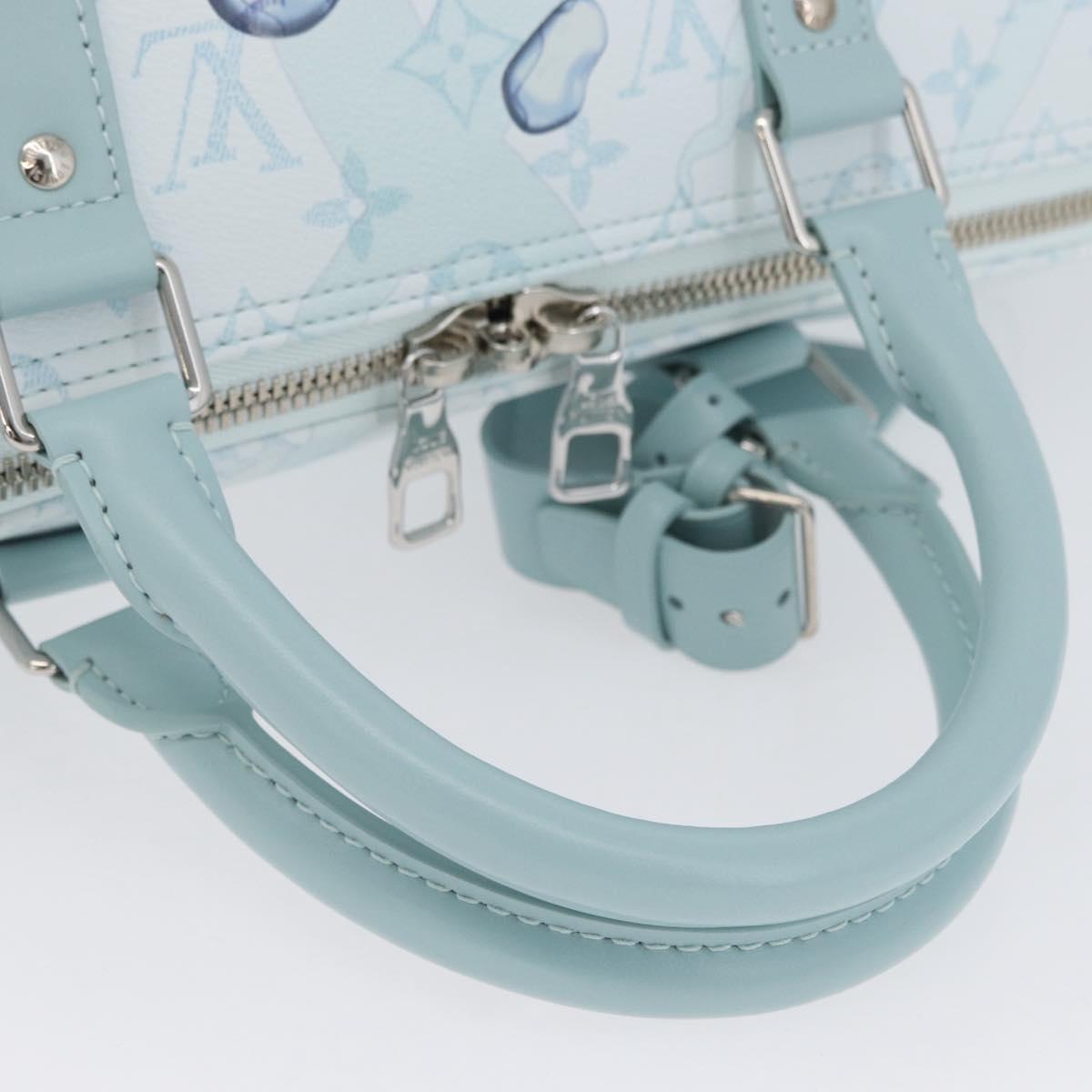 LOUIS VUITTON Monogram Aqua Garden Keepall Bandouliere 50 M22570 LV Auth 44063SM