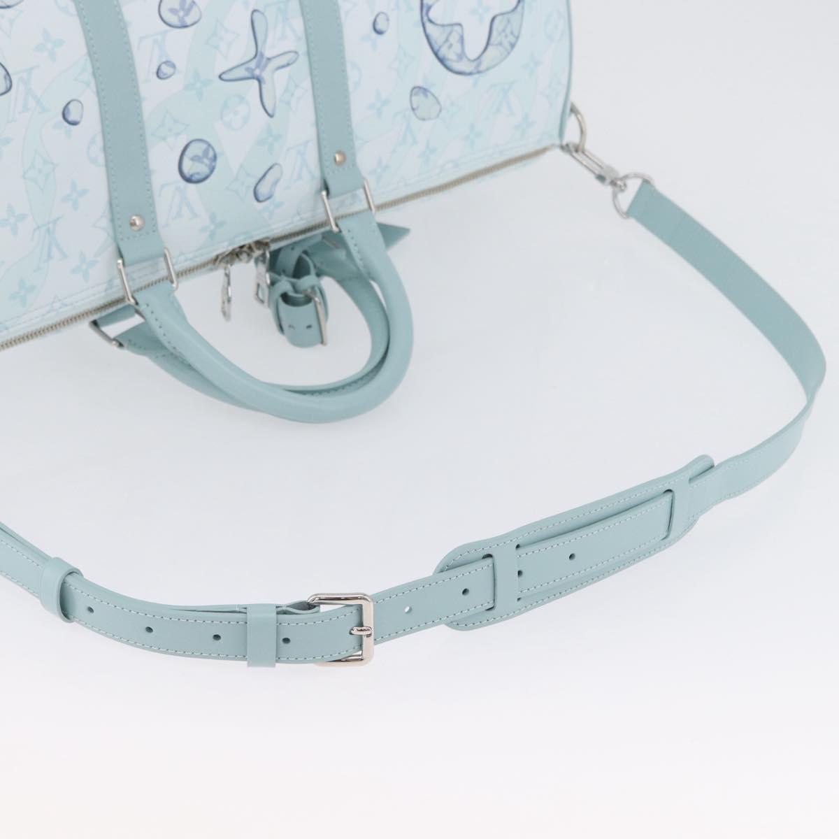 LOUIS VUITTON Monogram Aqua Garden Keepall Bandouliere 50 M22570 LV Auth 44063SM