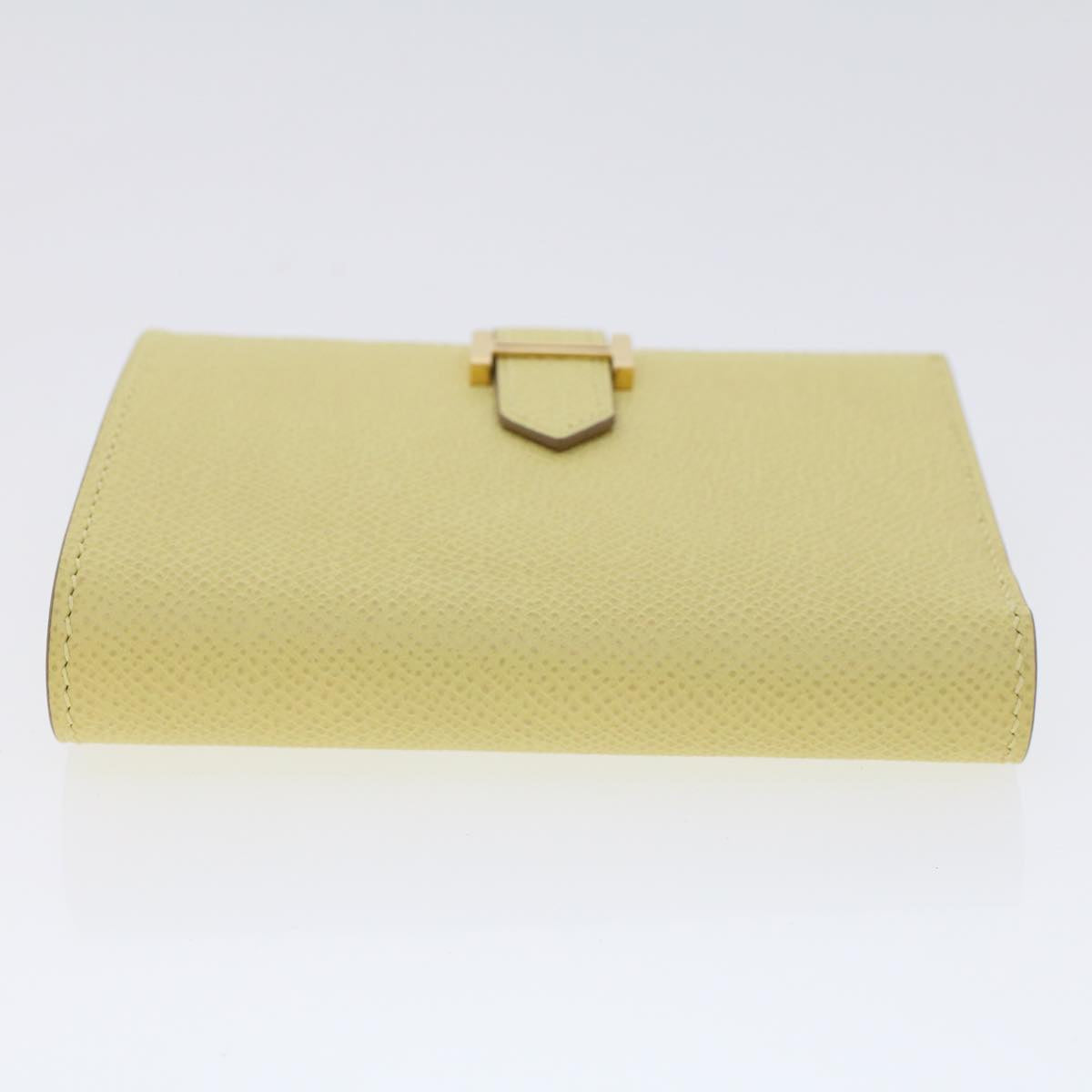 HERMES Bearn Compact Wallet Epsom Yellow Auth 45049SM