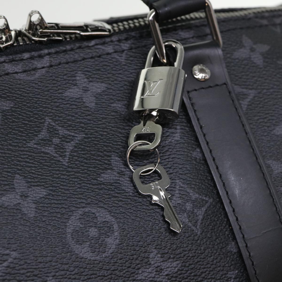 LOUIS VUITTON Eclipse Split Keepall Bandouliere 50 Boston Bag M43817 Auth 46325S