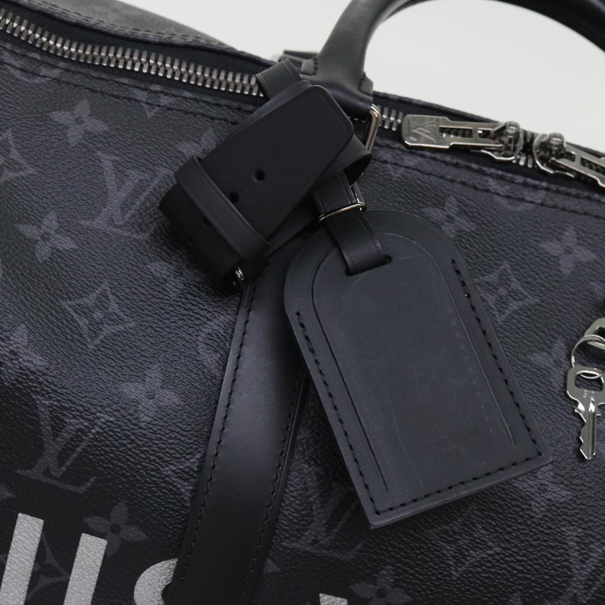 LOUIS VUITTON Eclipse Split Keepall Bandouliere 50 Boston Bag M43817 Auth 46325S