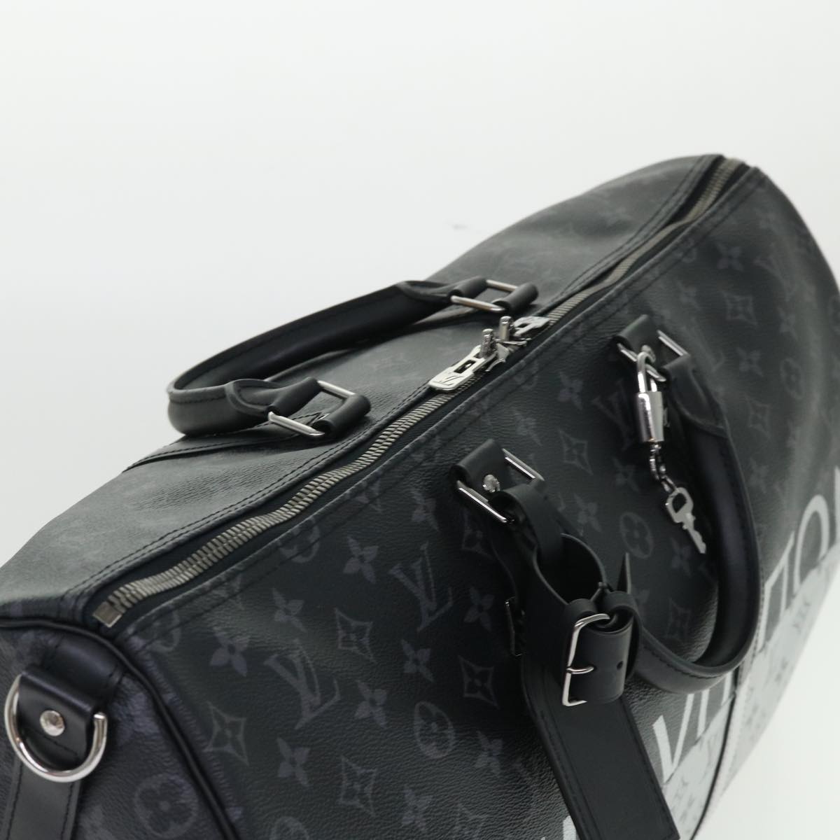 LOUIS VUITTON Eclipse Split Keepall Bandouliere 50 Boston Bag M43817 Auth 46325S