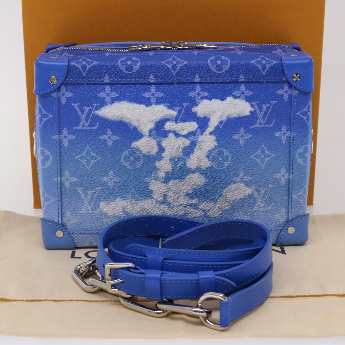 LOUIS VUITTON Monogram Clouds Soft Trunk Shoulder Bag Blue M45430 LV Auth 46350S