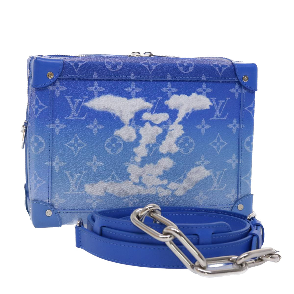 LOUIS VUITTON Monogram Clouds Soft Trunk Shoulder Bag Blue M45430 LV Auth 46350S
