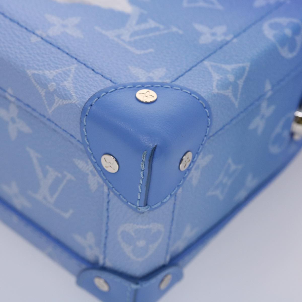 LOUIS VUITTON Monogram Clouds Soft Trunk Shoulder Bag Blue M45430 LV Auth 46350S