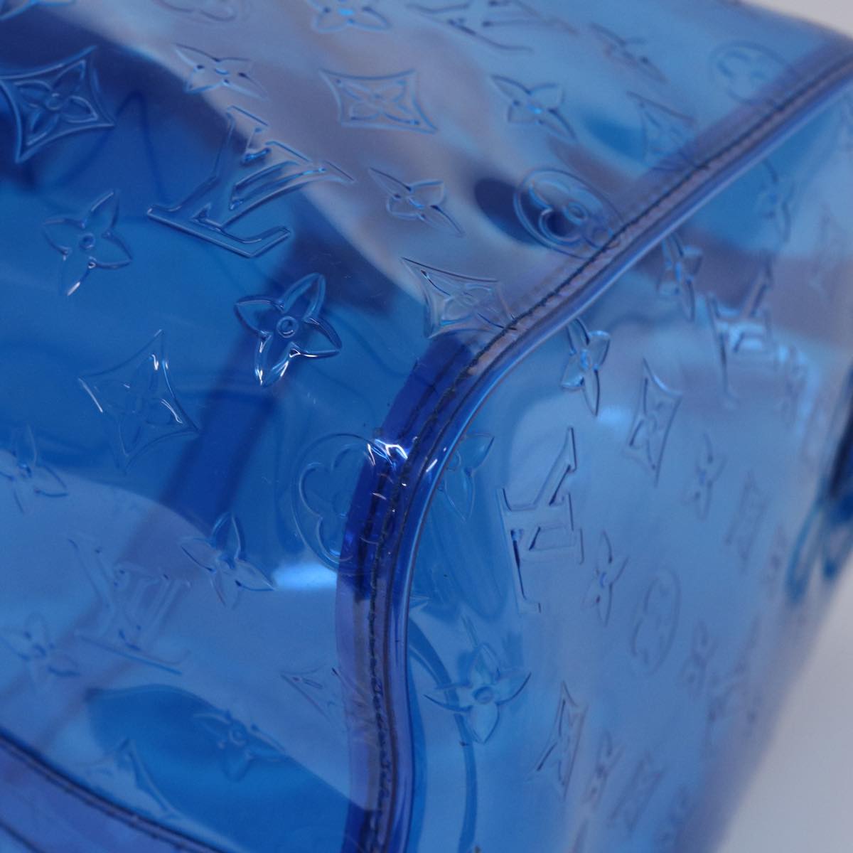 LOUIS VUITTON Monogram Vinyl Keepall Bandouliere 50 Bag Blue M53272 Auth 46351SM
