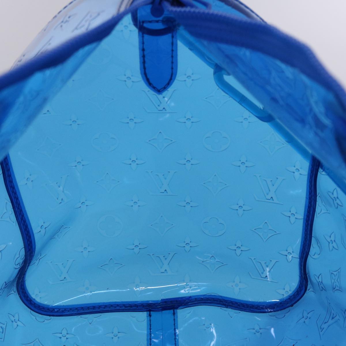 LOUIS VUITTON Monogram Vinyl Keepall Bandouliere 50 Bag Blue M53272 Auth 46351SM