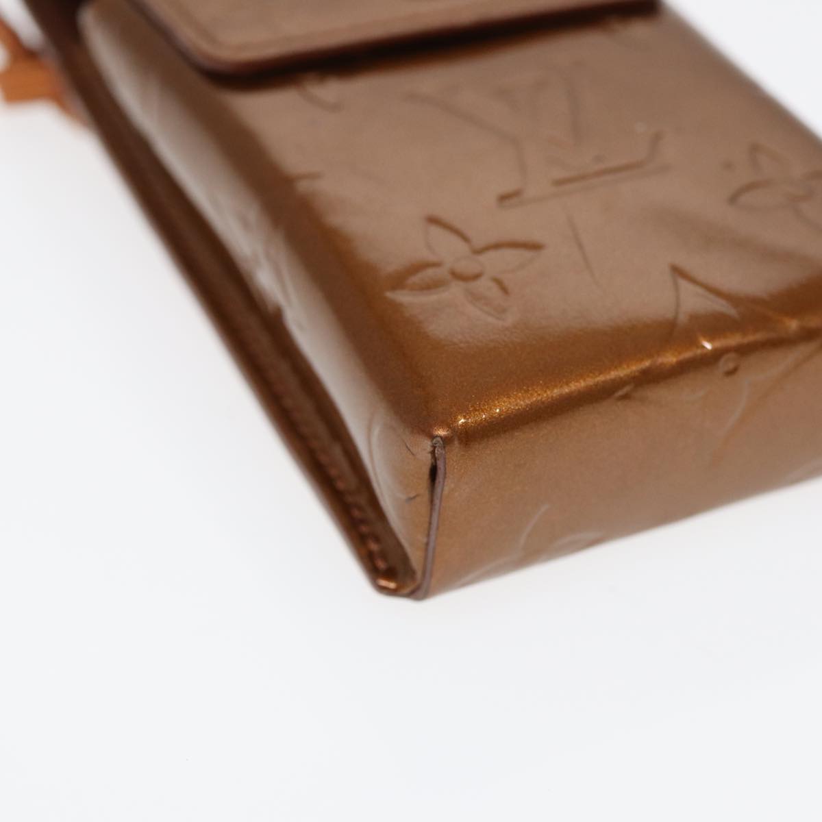 LOUIS VUITTON Monogram Vernis Cigarette Case Bronze M91156 LV Auth 46537