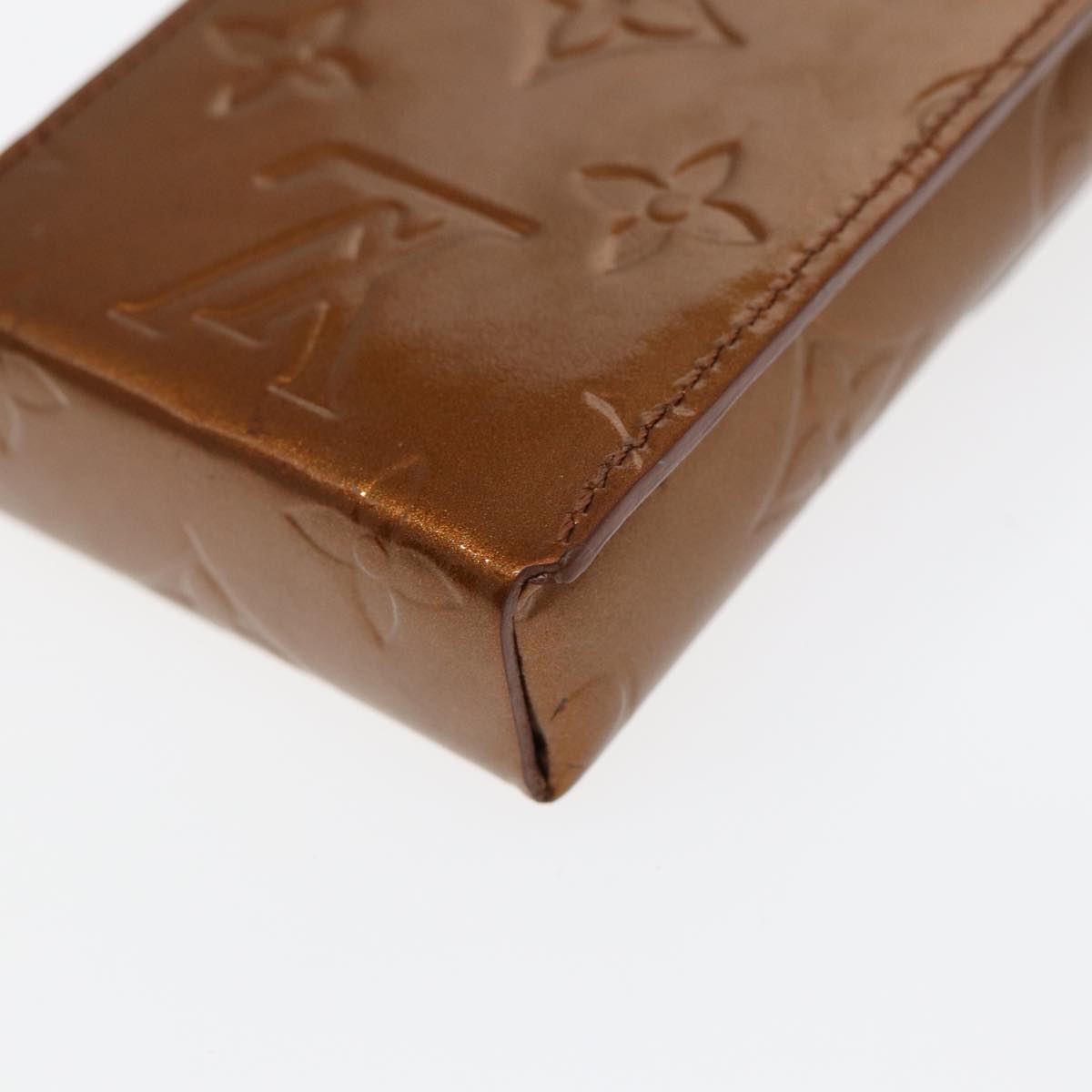 LOUIS VUITTON Monogram Vernis Cigarette Case Bronze M91156 LV Auth 46537