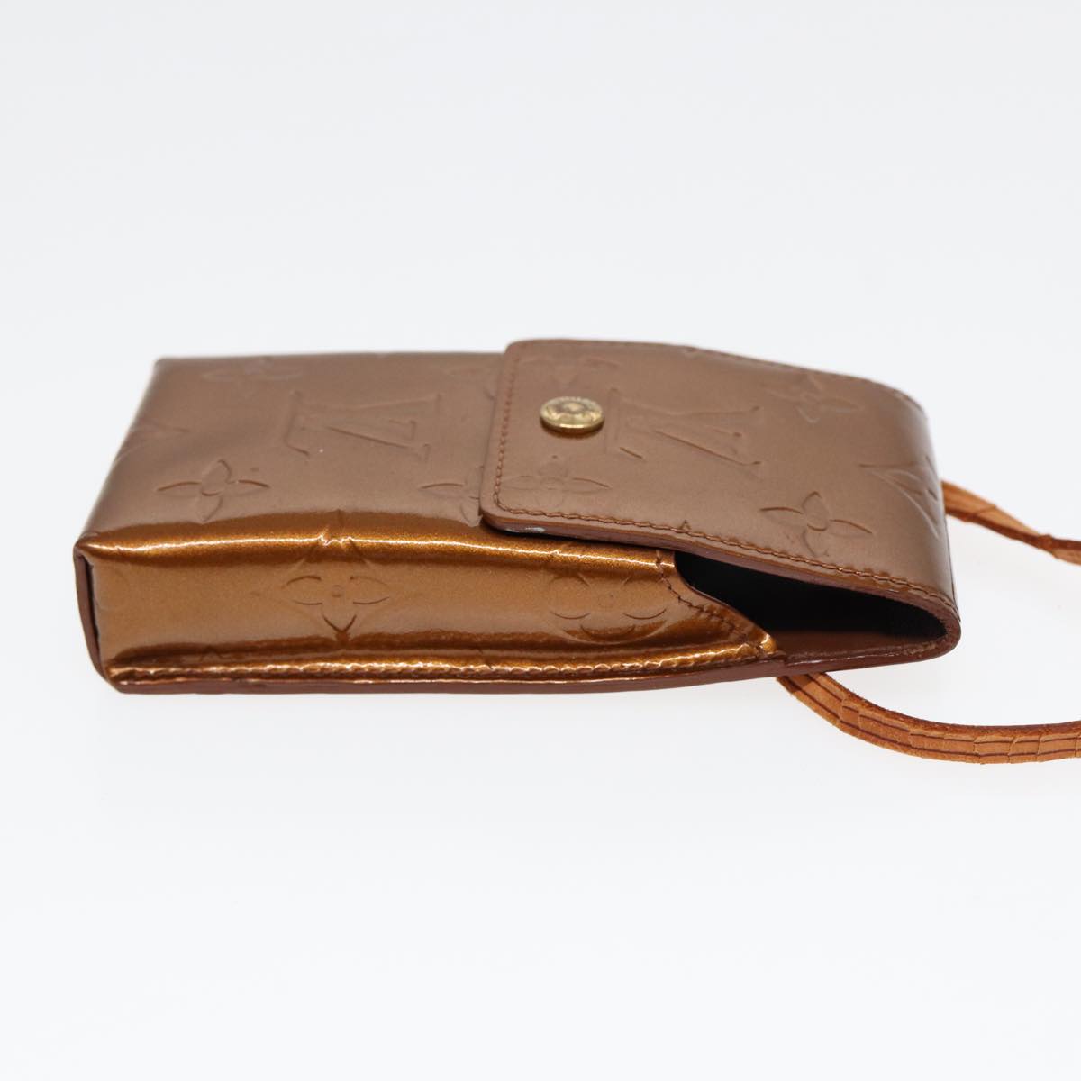 LOUIS VUITTON Monogram Vernis Cigarette Case Bronze M91156 LV Auth 46537