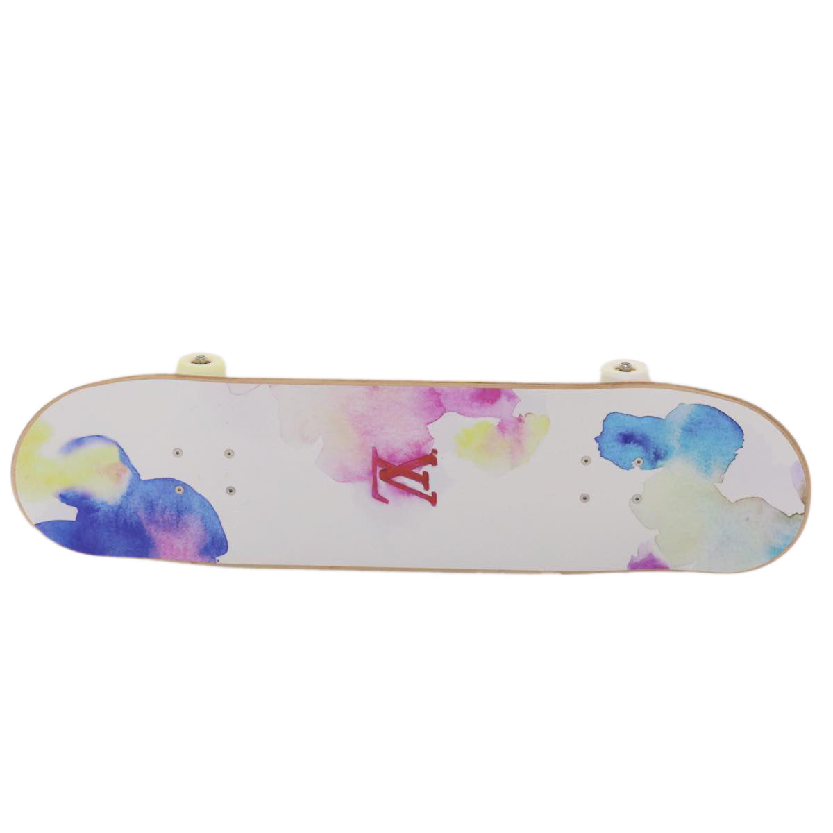 LOUIS VUITTON Monogram Water Color Skateboard Wood 22SS White GI0622 Auth 46805SM