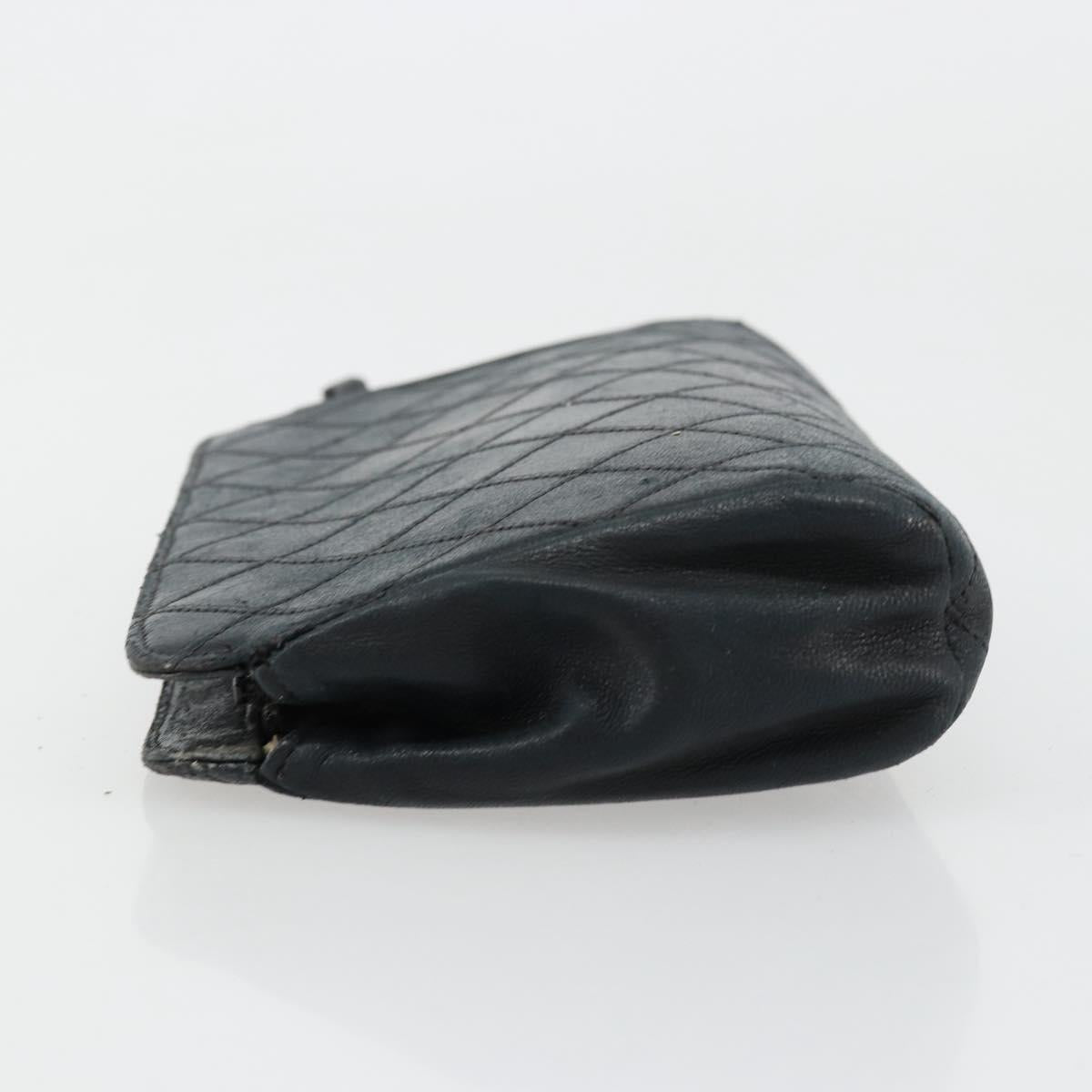 CHANEL Pouch Lamb Skin Black CC Auth 47074