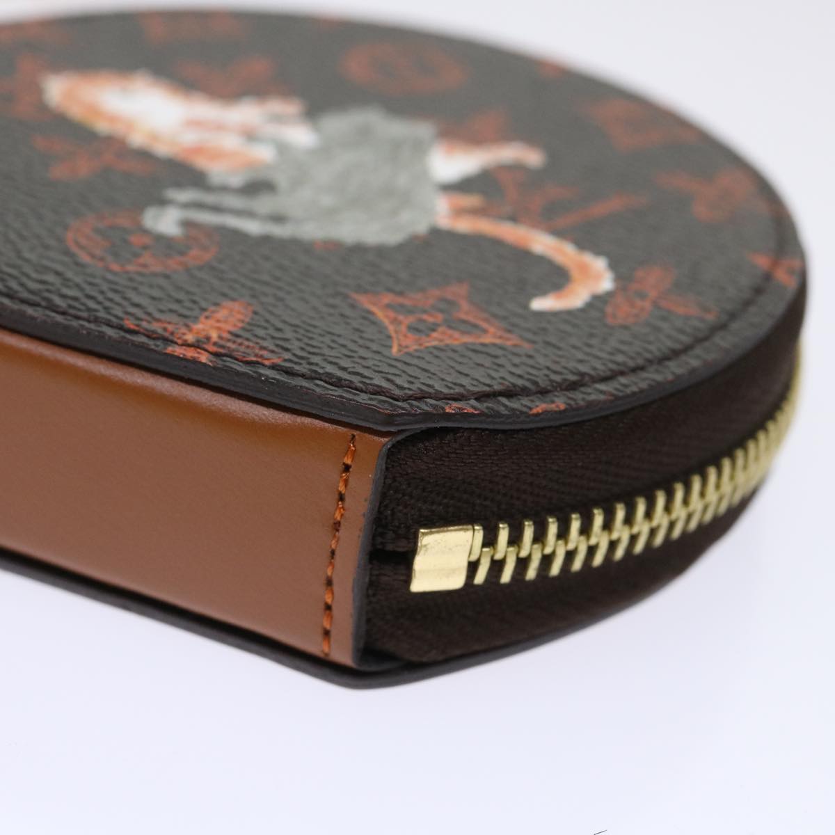 LOUIS VUITTON Catgram Chain Micro Powat Chapeau Coin Purse M63886 LV Auth 47211SM