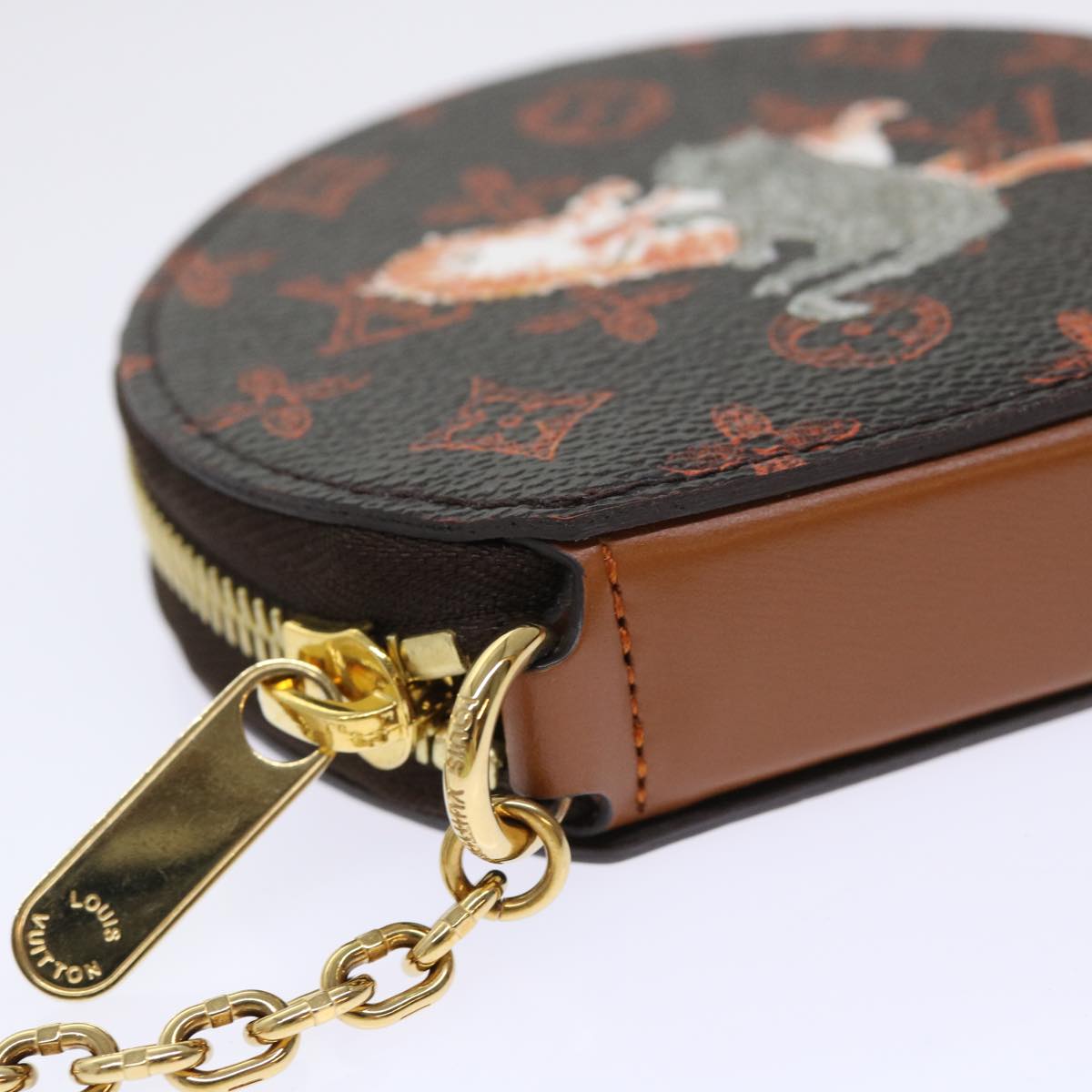 LOUIS VUITTON Catgram Chain Micro Powat Chapeau Coin Purse M63886 LV Auth 47211SM
