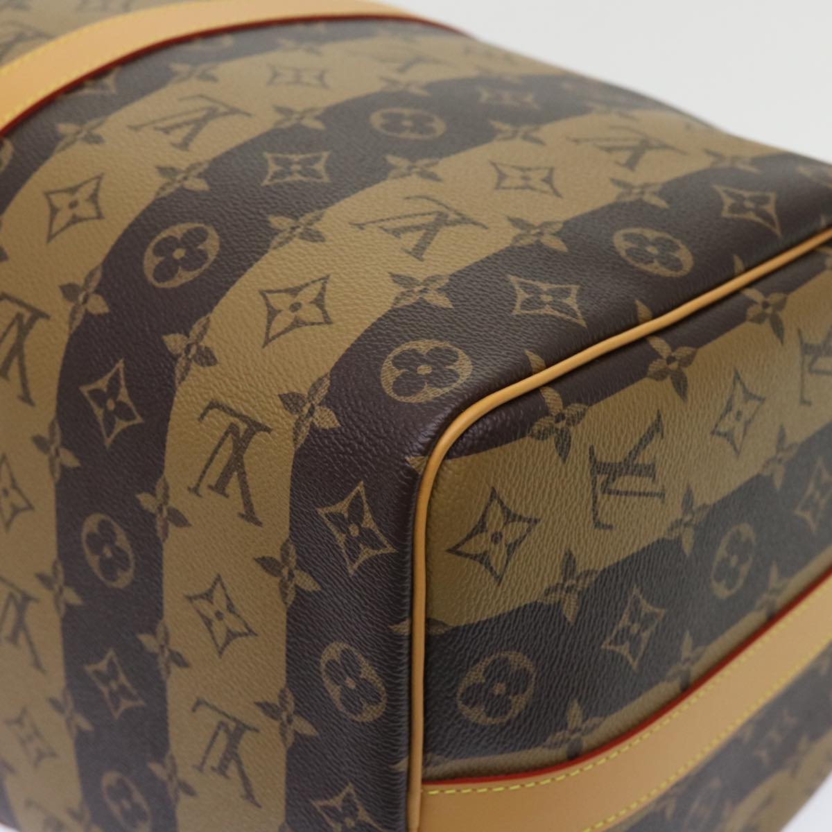 LOUIS VUITTON Monogram Stripe Keepall Bandouliere 50 Bag M45967 LV Auth 47401S