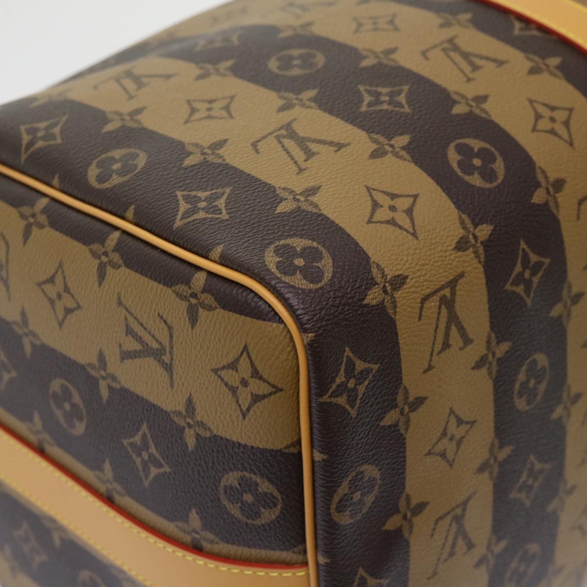 LOUIS VUITTON Monogram Stripe Keepall Bandouliere 50 Bag M45967 LV Auth 47401S