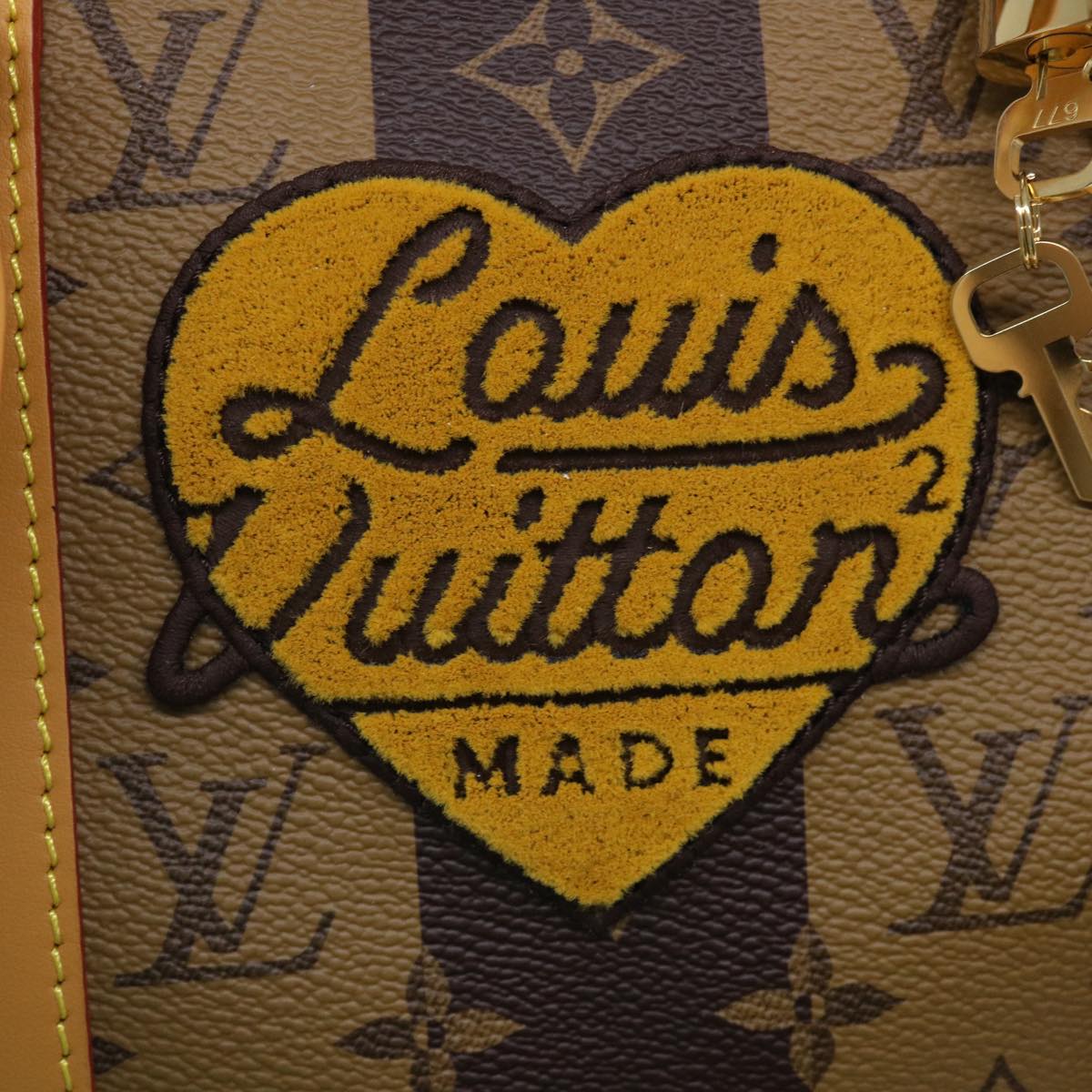 LOUIS VUITTON Monogram Stripe Keepall Bandouliere 50 Bag M45967 LV Auth 47401SM